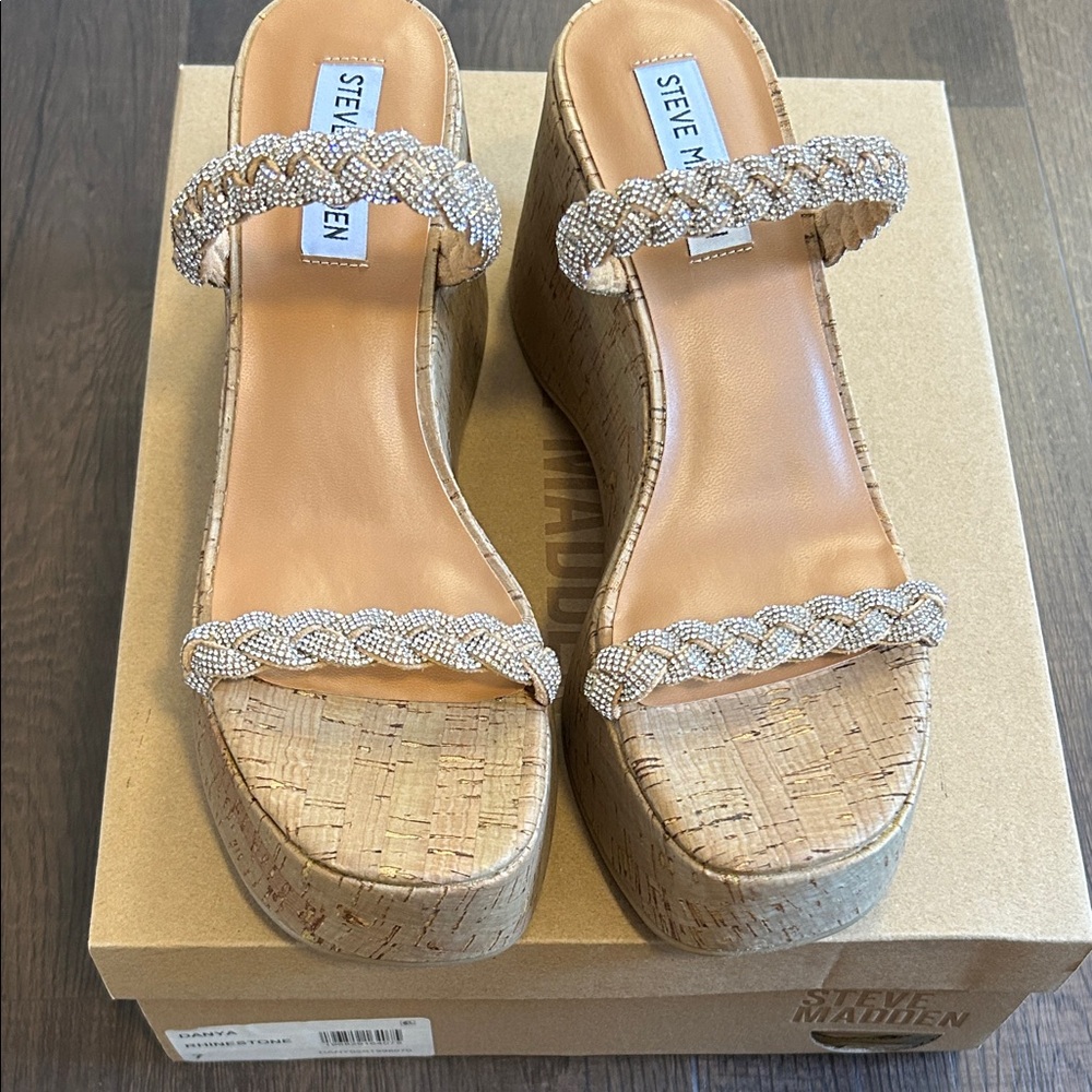 Steve Madden Danya Rhinestone sandal wedges